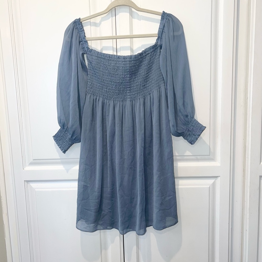 Zara Basic Collection Light Blue Smocked Off Shou… - image 3